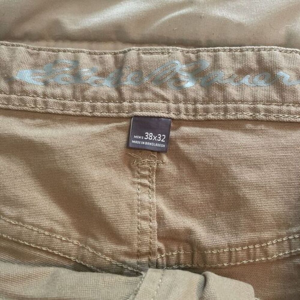 Eddie Bauer Men's Canvas Stretch Utility Pants Tan 38Wx32L classic fit - Picture 6 of 7